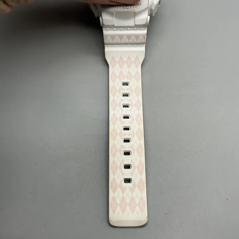 Casio Baby-G 5607 BA-130SP Womens Watch 40mm Rose Gold Dial White New Battery
